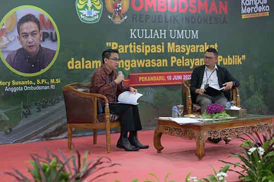 Partisipasi Masyarakat dalam Pengawasan Pelayanan Publik (Sumber: HUMAS Universitas Riau)