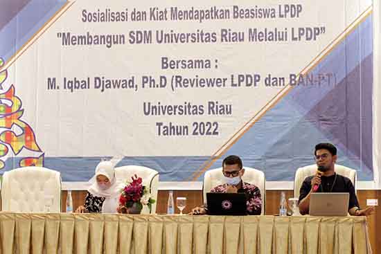 Sosialisasi Beasiswa LPDP, UNRI Undang Mahasiswa Tingkat Akhir dan Alumni (Sumber: HUMAS Universitas Riau)