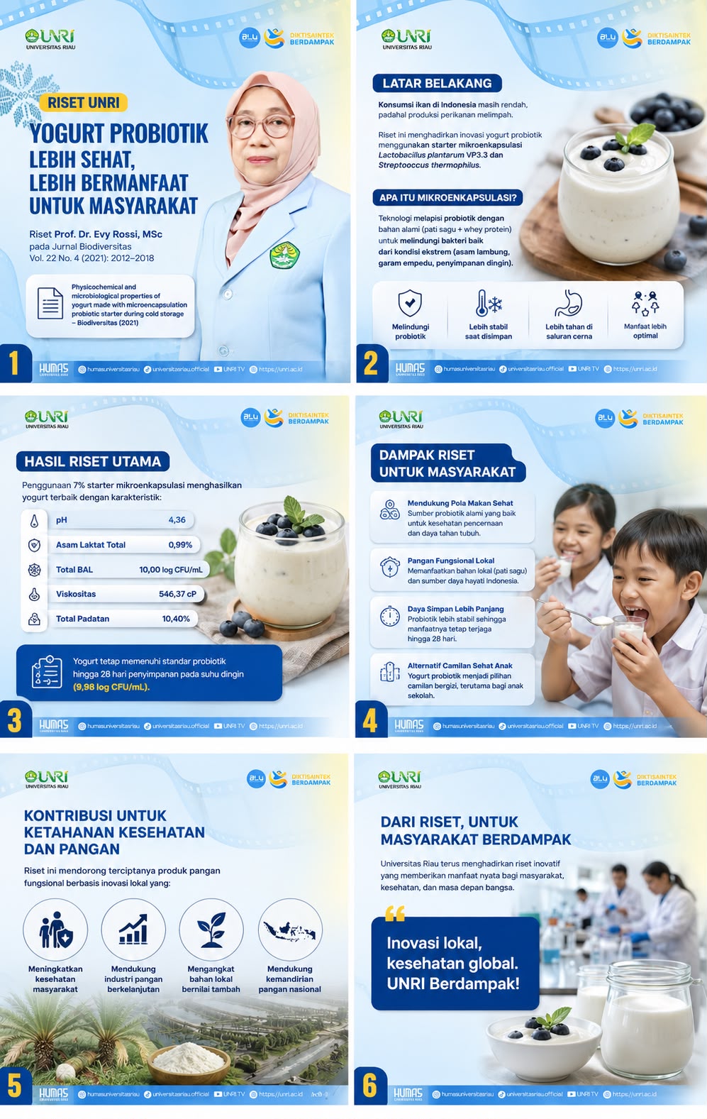 Inovasi Yogurt Probiotik Berbasis Bahan Lokal, Riset Unri Hadirkan Pangan Sehat dengan Daya Simpan Lebih Lama